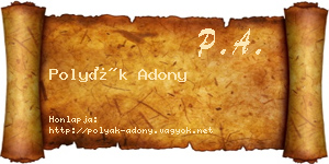 Polyák Adony névjegykártya